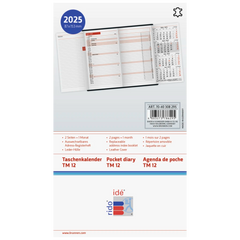 Taschenkalender Mod. TM 12 '25 | A6, Leder, weinrot