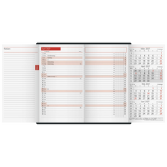 Taschenkalender Mod. TM 12 2027 | A6, Leder, weinrot