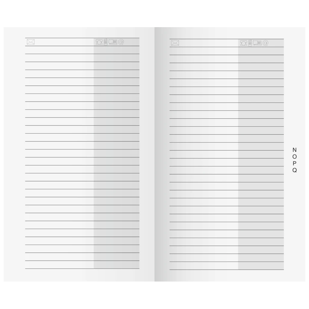 Anschriftenheft | 70×118 mm, Karton, weiß