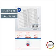 Anschriftenheft | 7×11,8 cm, Karton, weiß