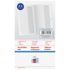 Anschriftenheft | 70×118 mm, Karton, weiß