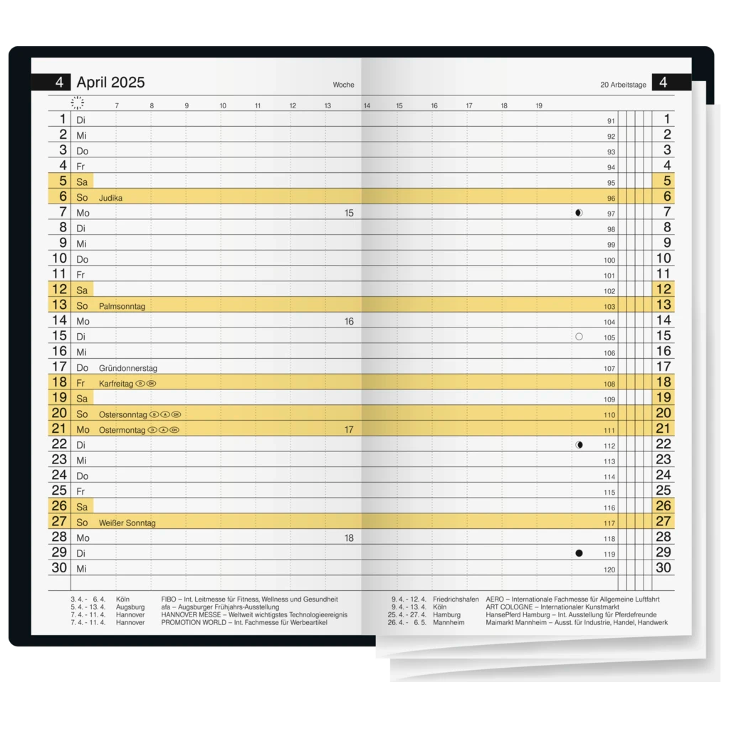 Taschenkalender Mod. Miniplaner d 15 '25 | A6, Kunstleder, rotbraun