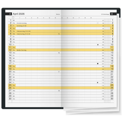 Taschenkalender Mod. Miniplaner d 15 '26 | A6, Kunstleder, rotbraun