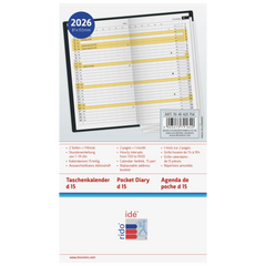 Taschenkalender Mod. Miniplaner d 15 2026 | A6, Kunstleder, hellbraun