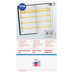 Taschenkalender Mod. Miniplaner d 15 2026 | A6, Leder, weinrot