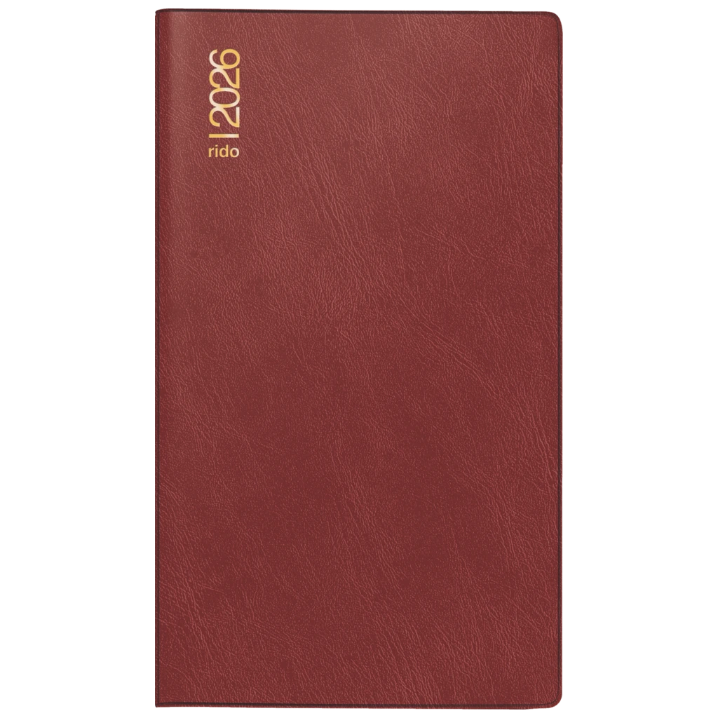 Taschenkalender Mod. Miniplaner d 15 2026 | A6, Kunststoff, weinrot