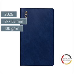 Taschenkalender Mod. Miniplaner d 15 2026 | A6, Kunststoff, dunkelblau