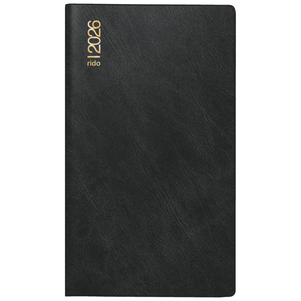 Taschenkalender Mod. Miniplaner d 15 2026 | A6, Kunststoff, schwarz