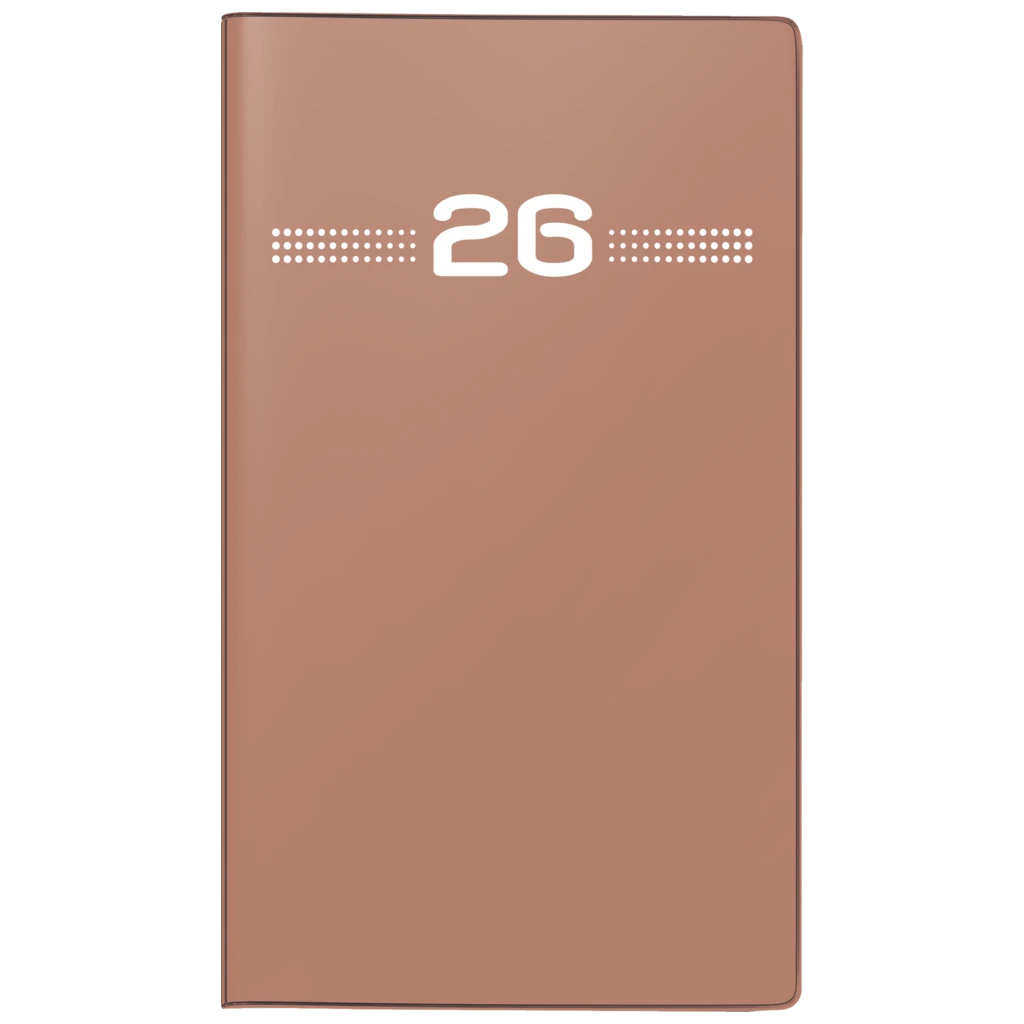 Taschenkalender Mod. Miniplaner d 15 2026 | A6, Kunststoff, caramel
