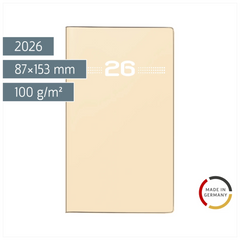 Taschenkalender Mod. Miniplaner d 15 2026 | A6, Kunststoff, sand