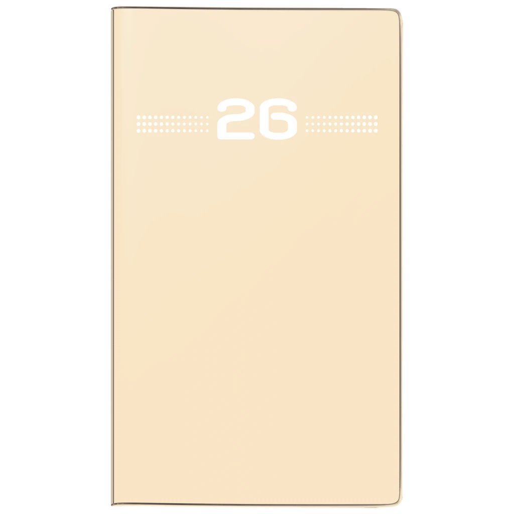 Taschenkalender Mod. Miniplaner d 15 2026 | A6, Kunststoff, sand