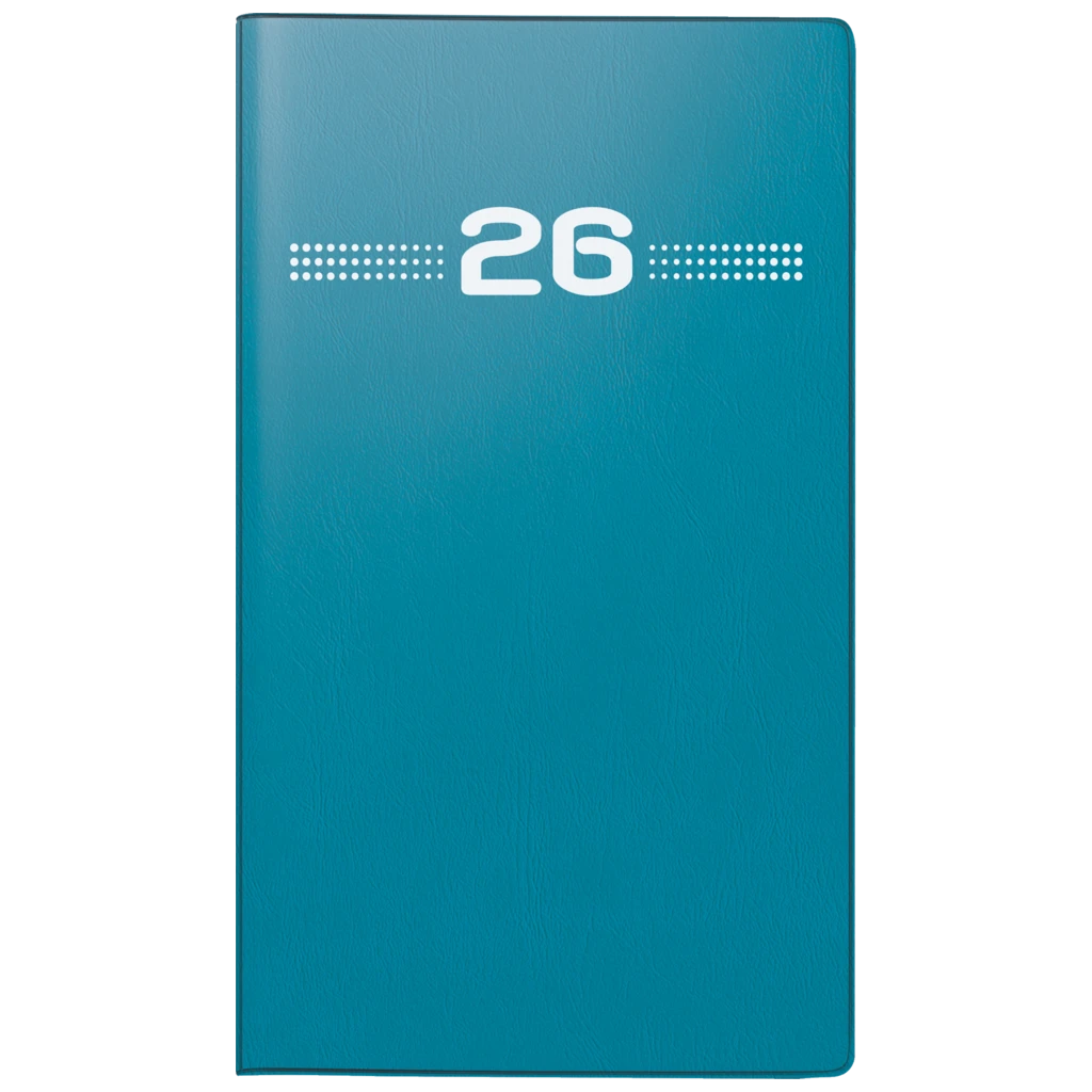Taschenkalender Mod. Miniplaner d 15 2026 | A6, Kunststoff, petrol