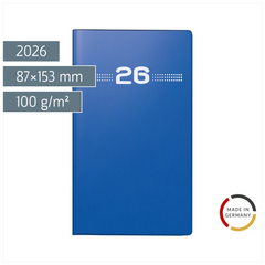 Taschenkalender Mod. Miniplaner d 15 2026 | A6, Kunststoff, blau
