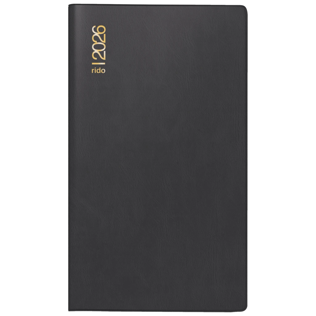 Taschenkalender Mod. Miniplaner d 15 2026 | A6, Kunststoff, schwarz