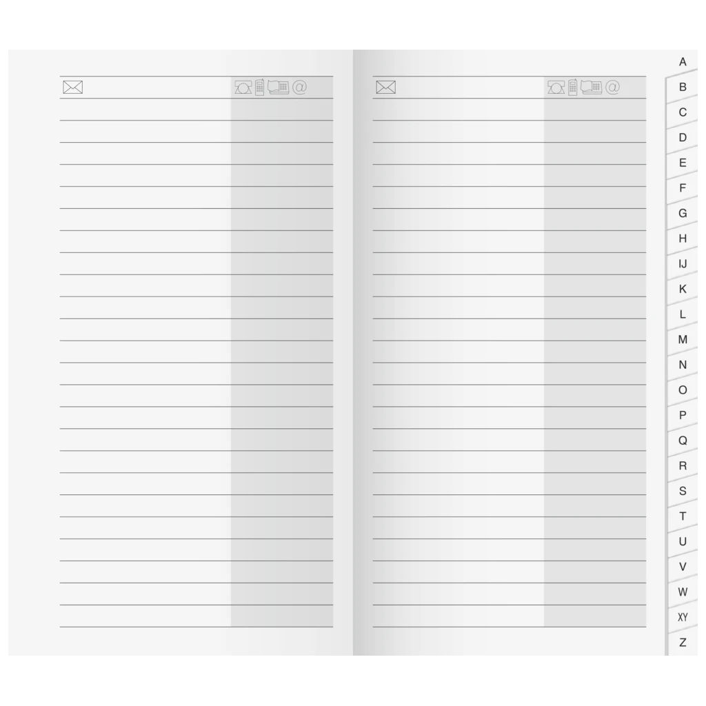 Adress-Registerheft | 87×153 mm, Karton, weiß