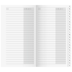 Adress-Registerheft | 87×153 mm, Karton, weiß