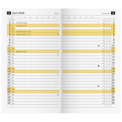 Monats-Ersatzkalendarium Mod. M-Planer 2026 | 87×153 mm, Karton, weiß