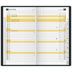 Taschenkalender Mod. M-Planer 2026 | A6, Kunstleder, schwarz