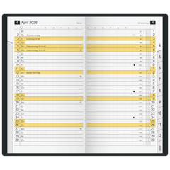 Taschenkalender Mod. M-Planer 2026 | A6, Kunstleder, schwarz