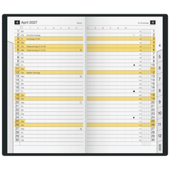 Taschenkalender Mod. M-Planer 2027 | A6, Kunstleder, schwarz