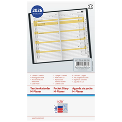 Taschenkalender Mod. M-Planer 2026 | A6, Leder, weinrot