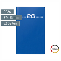 Taschenkalender Mod. M-Planer 2026 | A6, Kunststoff, blau