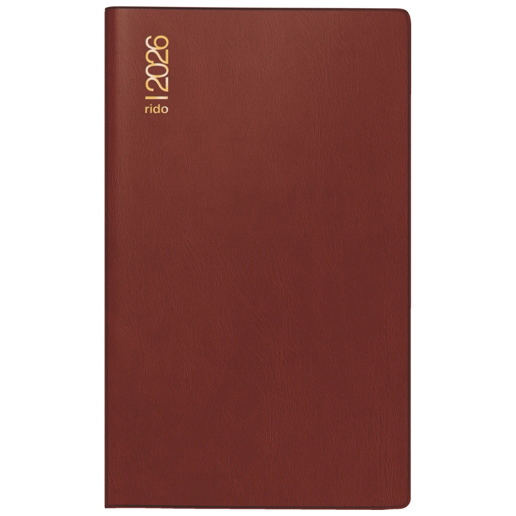 Taschenkalender Mod. M-Planer 2026 | A6, Kunststoff, bordeaux