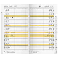Monats-Ersatzkalendarium Mod. M-Planer '25 viersprachig | 87×153 mm, Karton, weiß