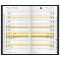 Taschenkalender Mod. M-Planer 2026 | A6, Kunststoff, schwarz