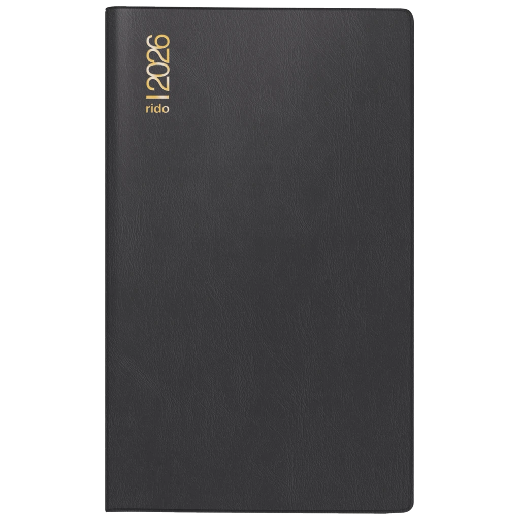 Taschenkalender Mod. M-Planer 2026 | A6, Kunststoff, schwarz