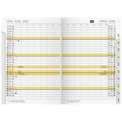 Monats-Ersatzkalendarium Mod. uni-planer '25 | 104×153 mm, Karton, weiß