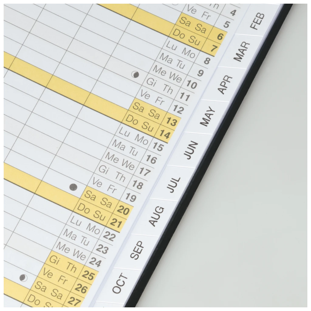 Monats-Ersatzkalendarium Mod. uni-planer 2027 | 10,4×15,3 cm, Karton, weiß