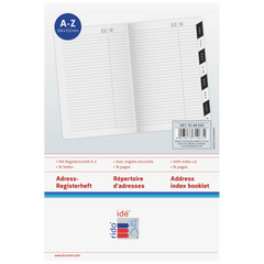 Adress-Registerheft | 104×153 mm, Karton, weiß