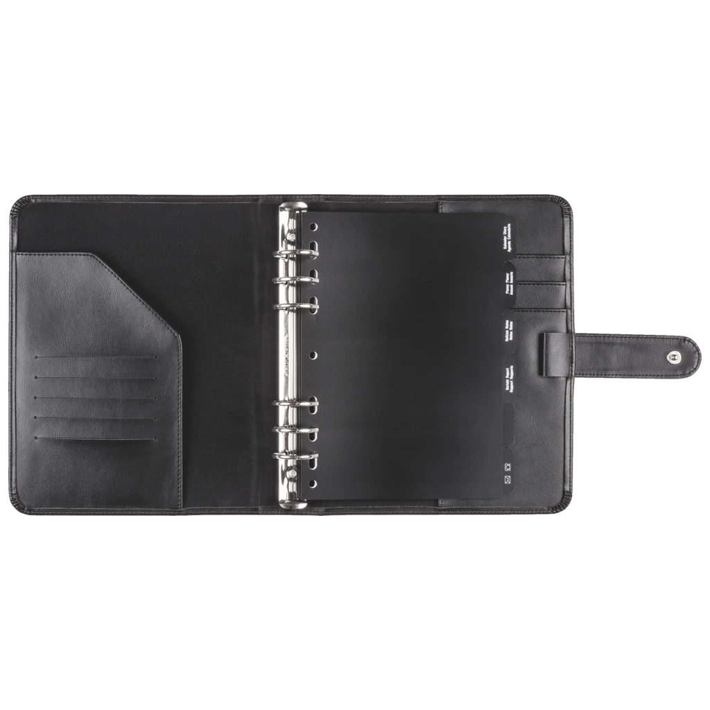 Ringbuch Zeitplansystem Timing 1 | A5, Kunstleder, schwarz