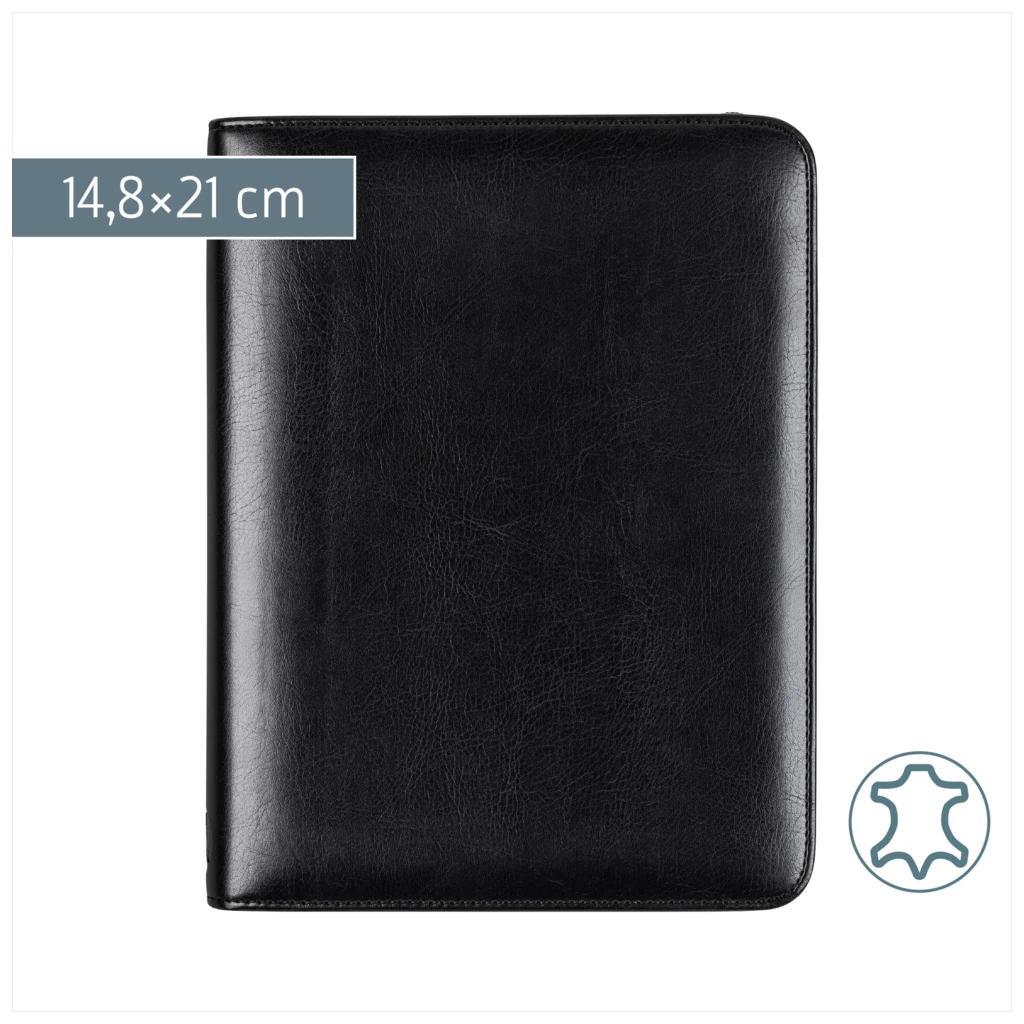 Ringbuch Zeitplansystem Timing 1 | A5, Leder, schwarz