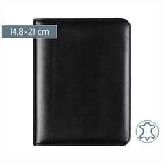 Ringbuch Zeitplansystem Timing 1 | A5, Leder, schwarz