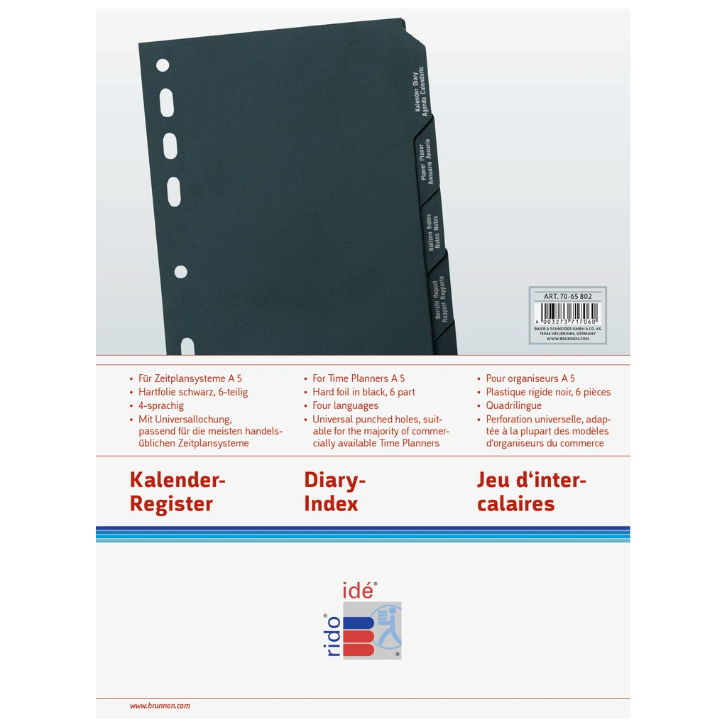 Kalender-Register BUSINESS | schwarz