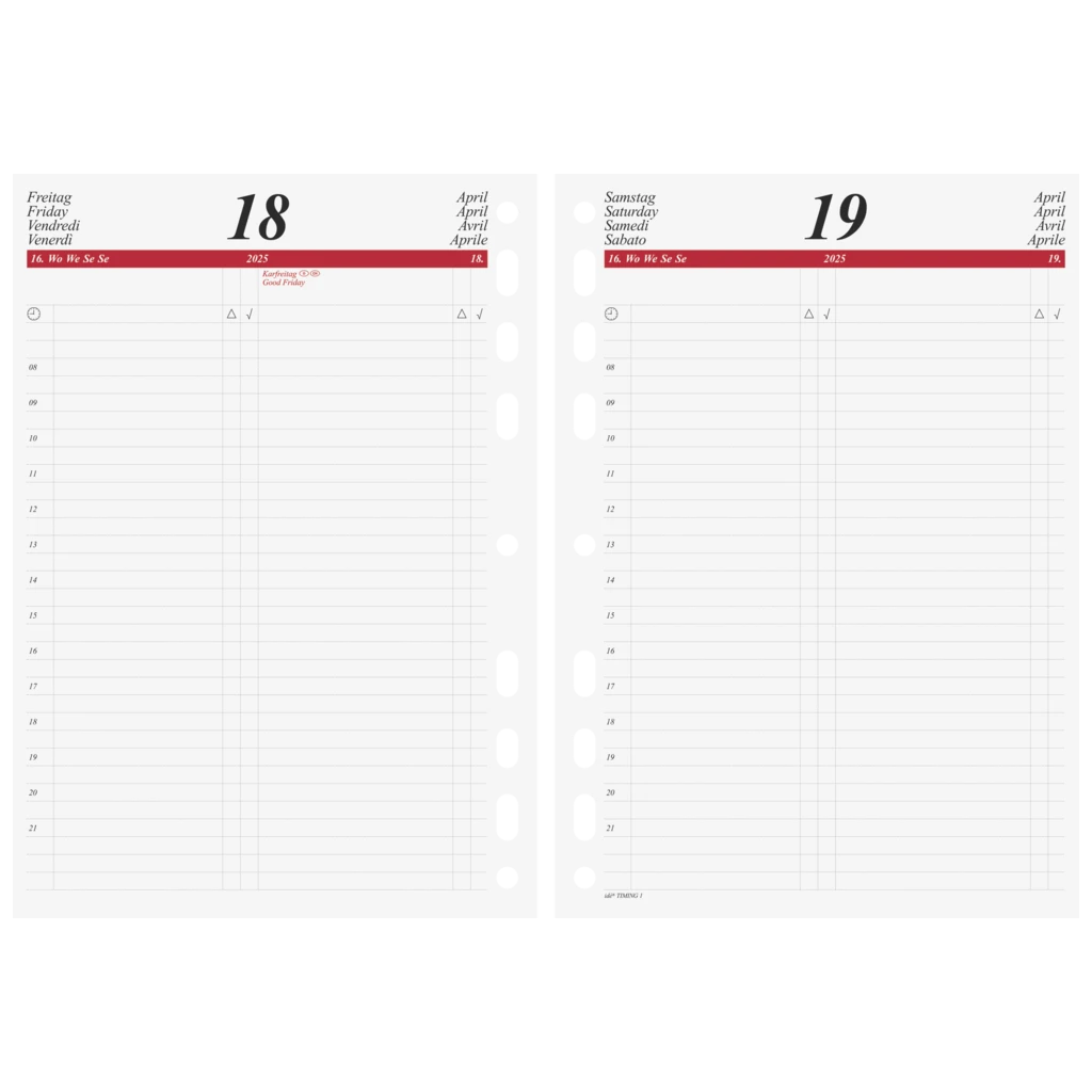 Tageskalendarium Timing 1 2025 | A5