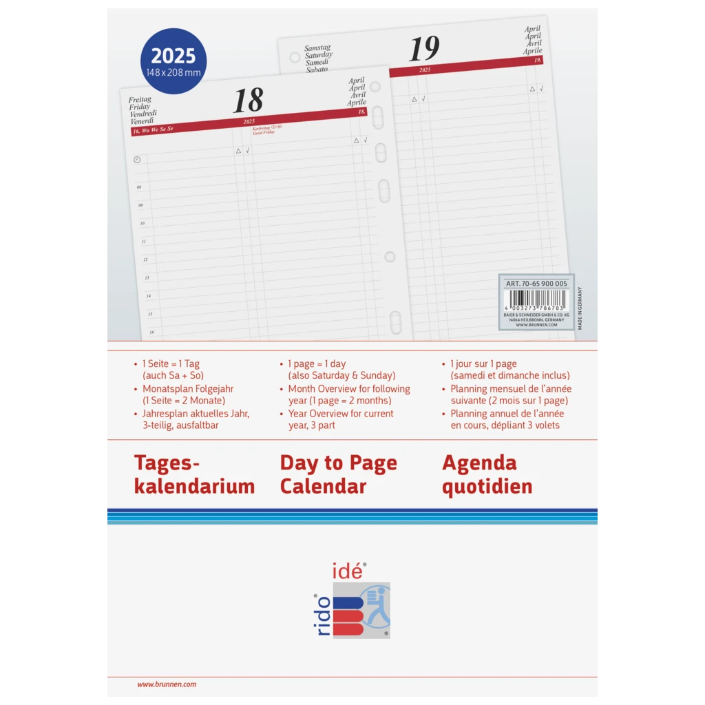 Tageskalendarium Timing 1 2025 | A5