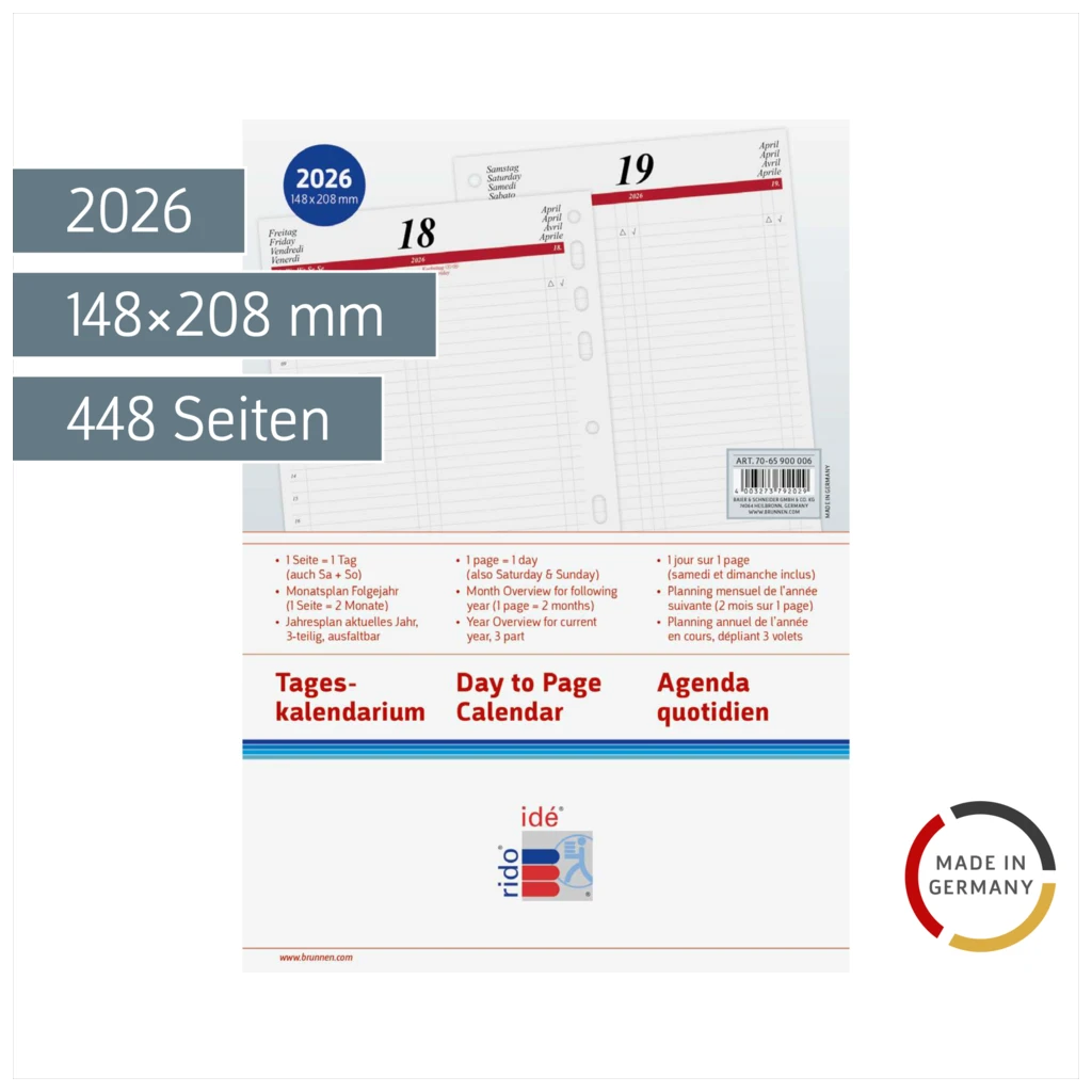 Tageskalendarium Timing 1 2026 | A5