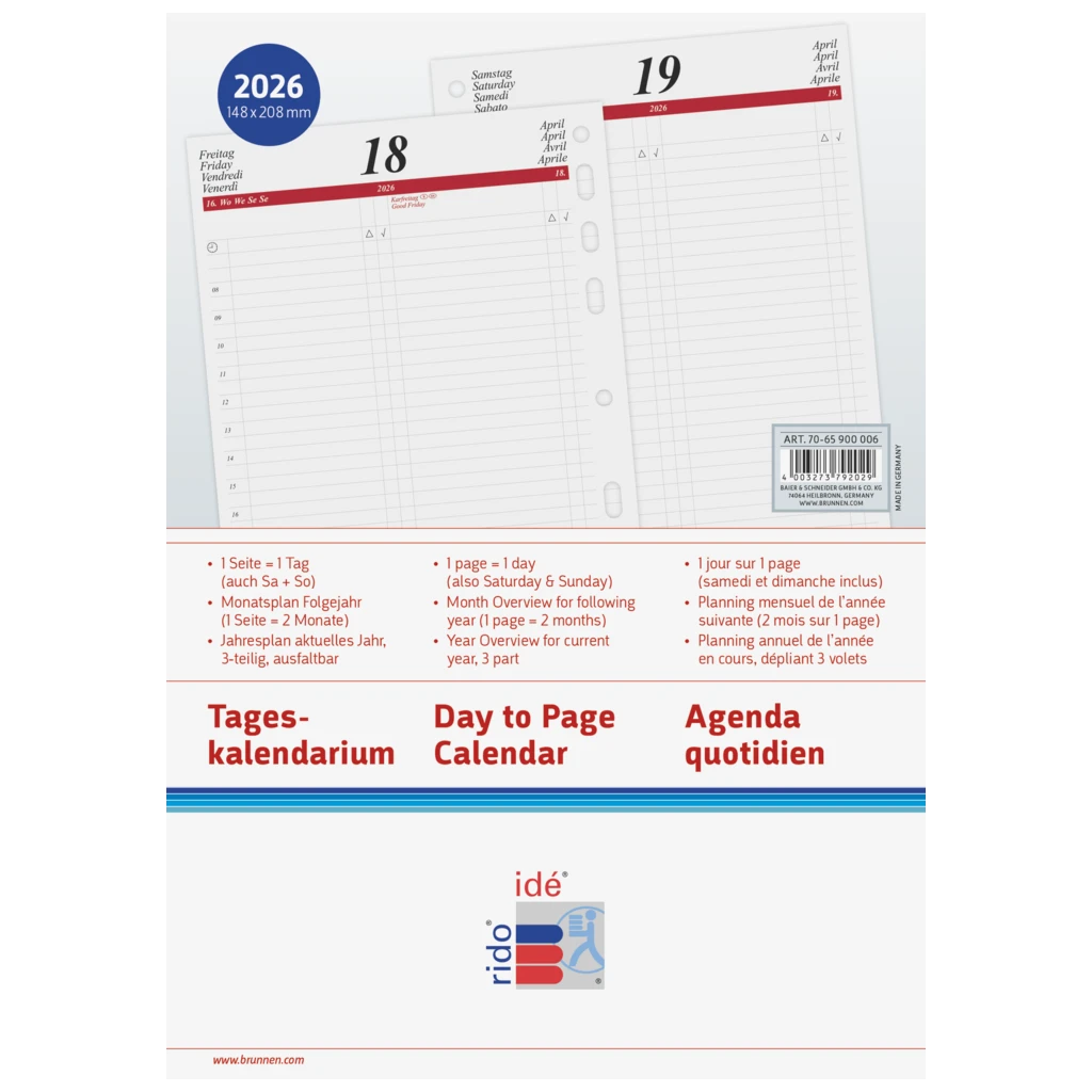 Tageskalendarium Timing 1 2026 | A5