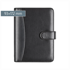 Ringbuch Zeitplansystem Timing 2 | 93×172 mm, Kunstleder, schwarz