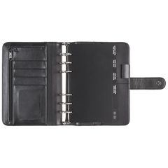 Ringbuch Zeitplansystem Timing 2 | 93×172 mm, Kunstleder, schwarz