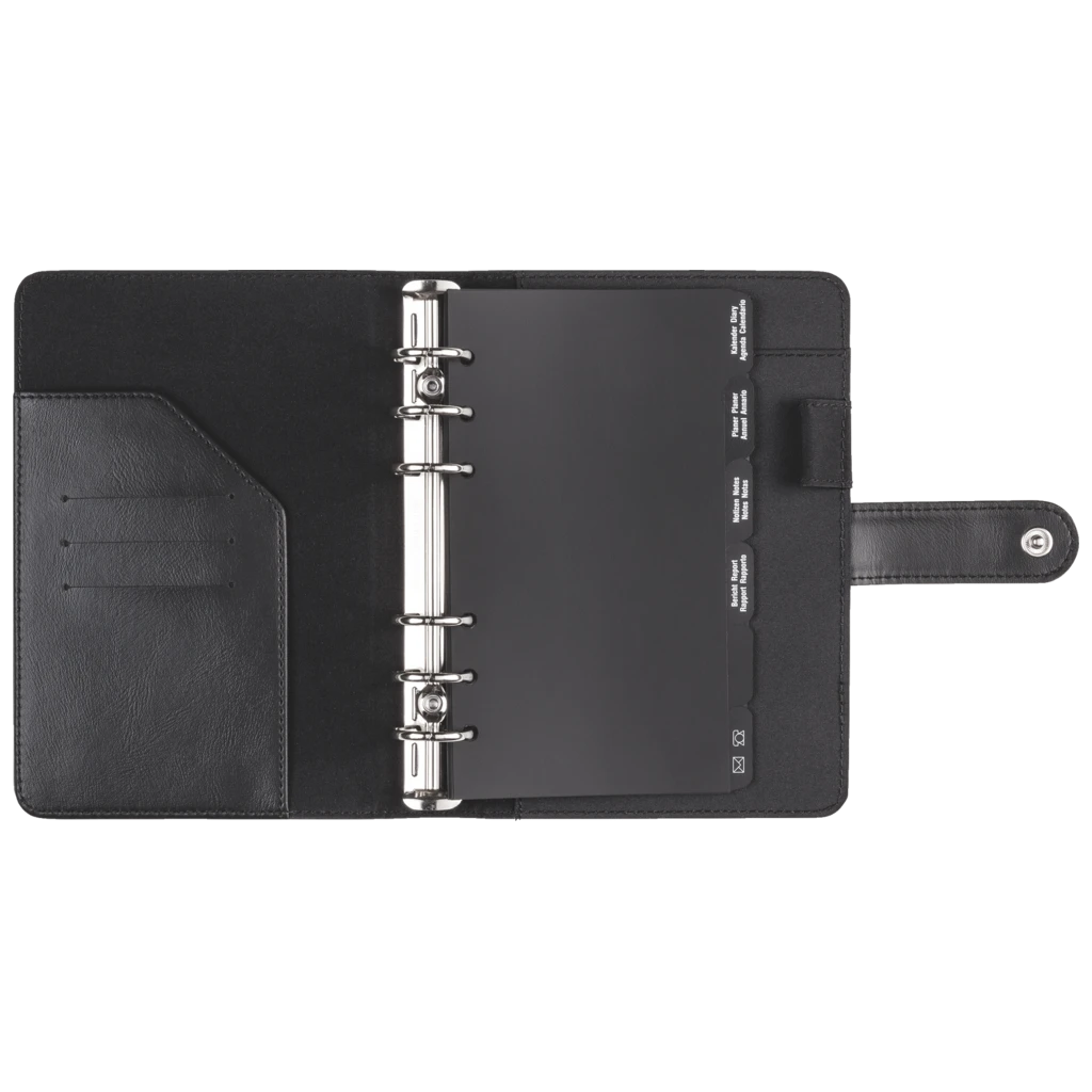 Ringbuch Zeitplansystem Timing 2 | 93×172 mm, Kunstleder, schwarz