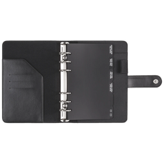 Ringbuch Zeitplansystem Timing 2 | 93×172 mm, Kunstleder, schwarz