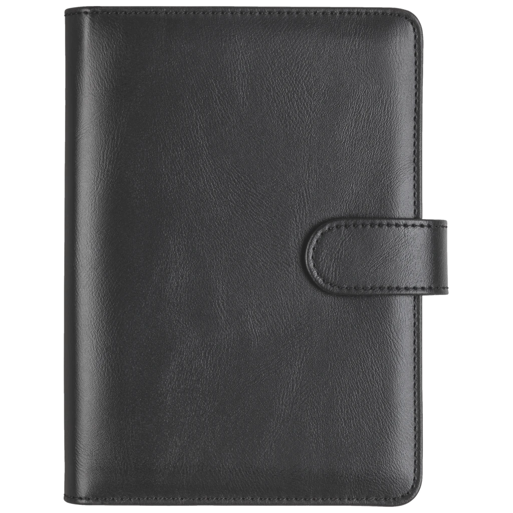 Ringbuch Zeitplansystem Timing 2 | 93×172 mm, Kunstleder, schwarz
