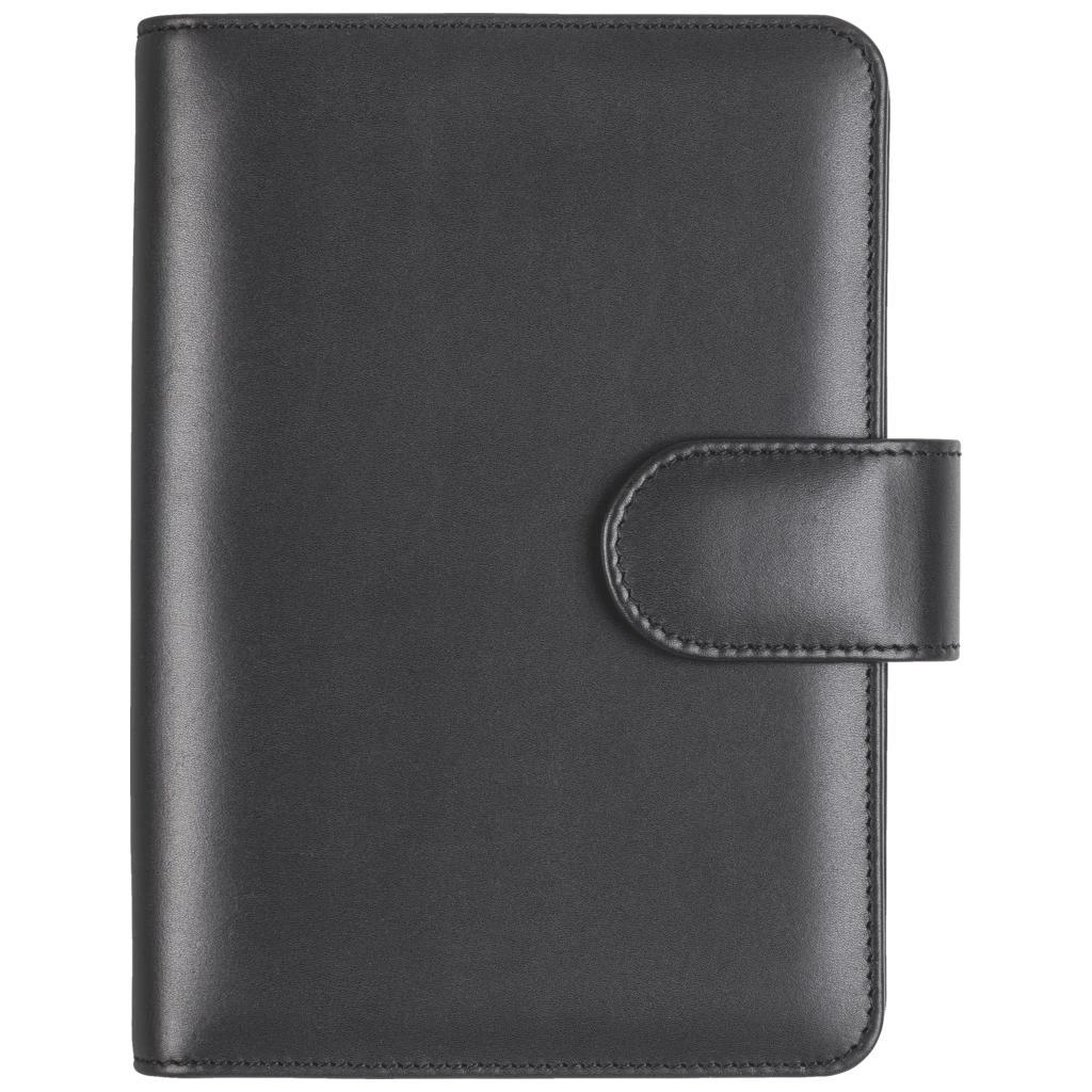 Ringbuch Zeitplansystem Timing 2 | 93×172 mm, Leder, schwarz