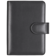 Ringbuch Zeitplansystem Timing 2 | 93×172 mm, Leder, schwarz