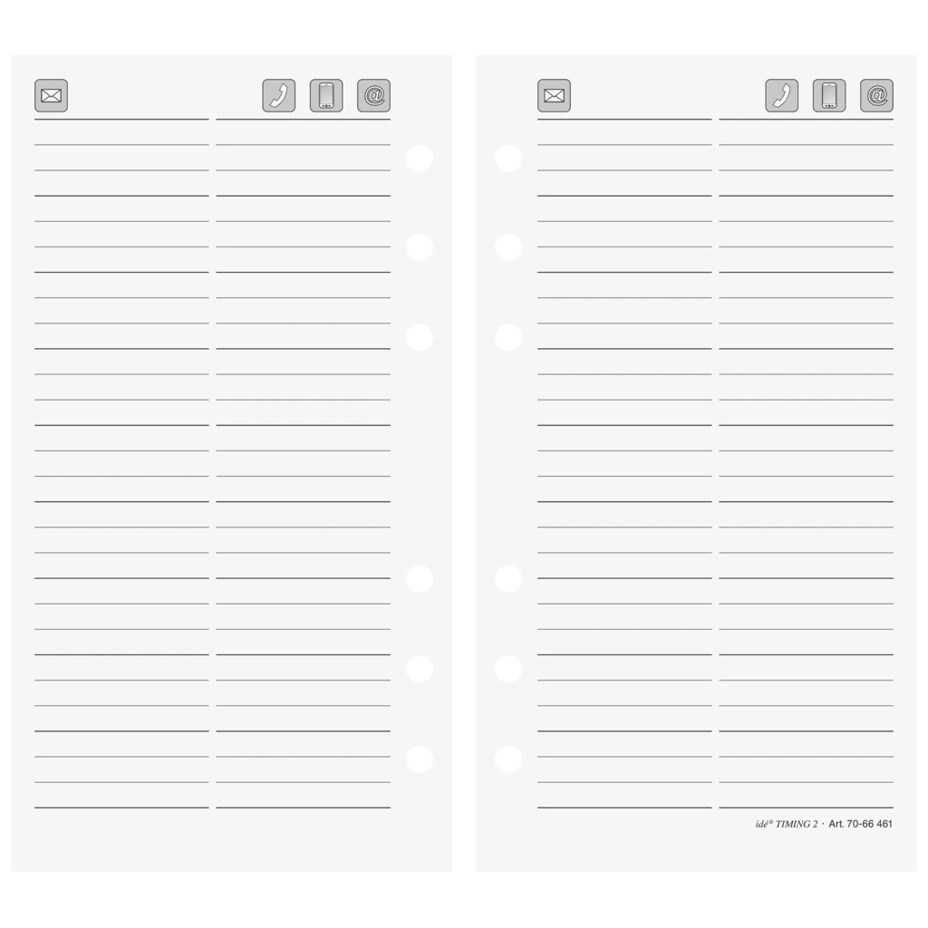Adressen/Notizen Timing 2 | 93×172 mm