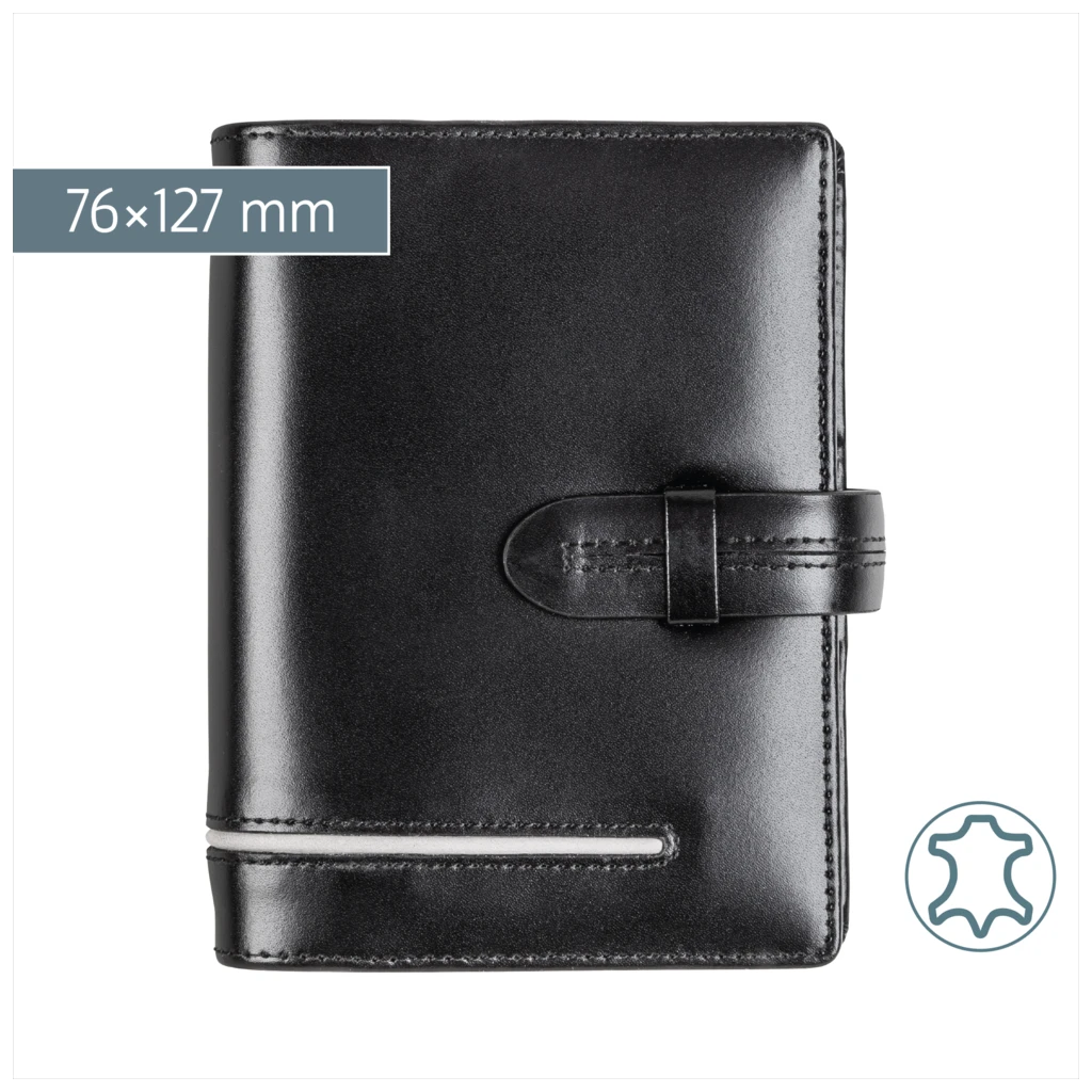 Ringbuch Zeitplansystem Timing 3 | A7, Leder, schwarz